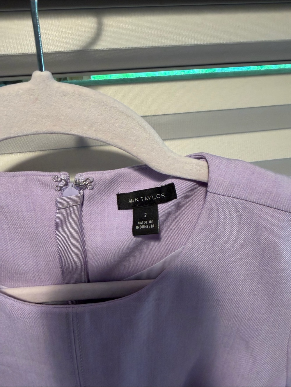 Ann Taylor Lilac Belted Cap-Sleeve Sheath Dress - Picture 3 of 4